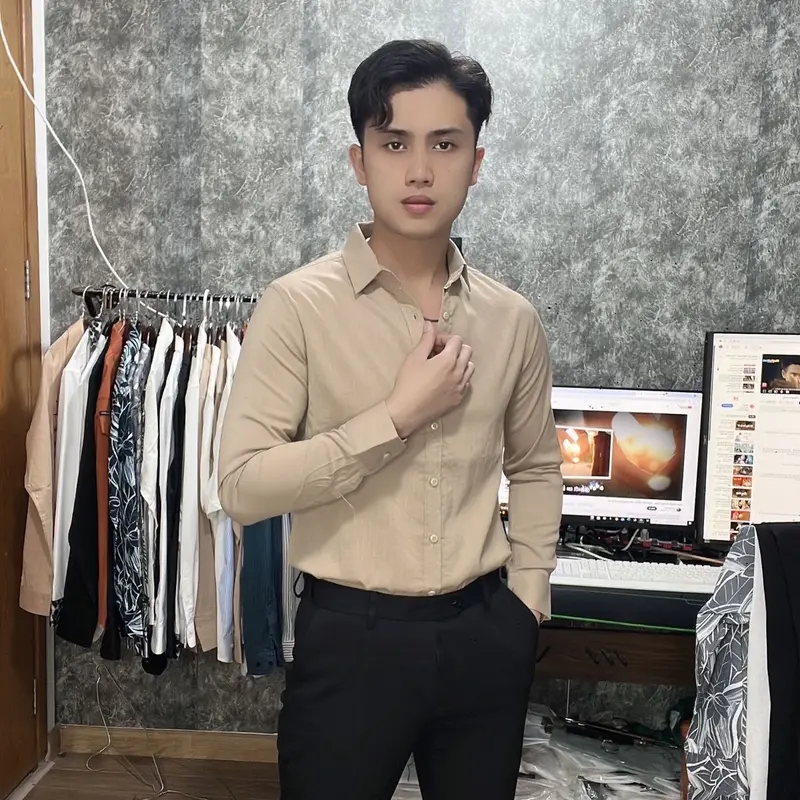 SM - LUXURY - chất liệu đũi - trơn mầu - xanh bã trầu - chất liệu mềm mịn - có co giãn - thoáng mát - thấm hút mồ hôi 5
