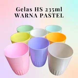 Aneka Warna Gelas Plastik Lucu Murah 12pcs uk 200-250ml bisa untuk aneka minuman: Teh, sirup, kopi 2