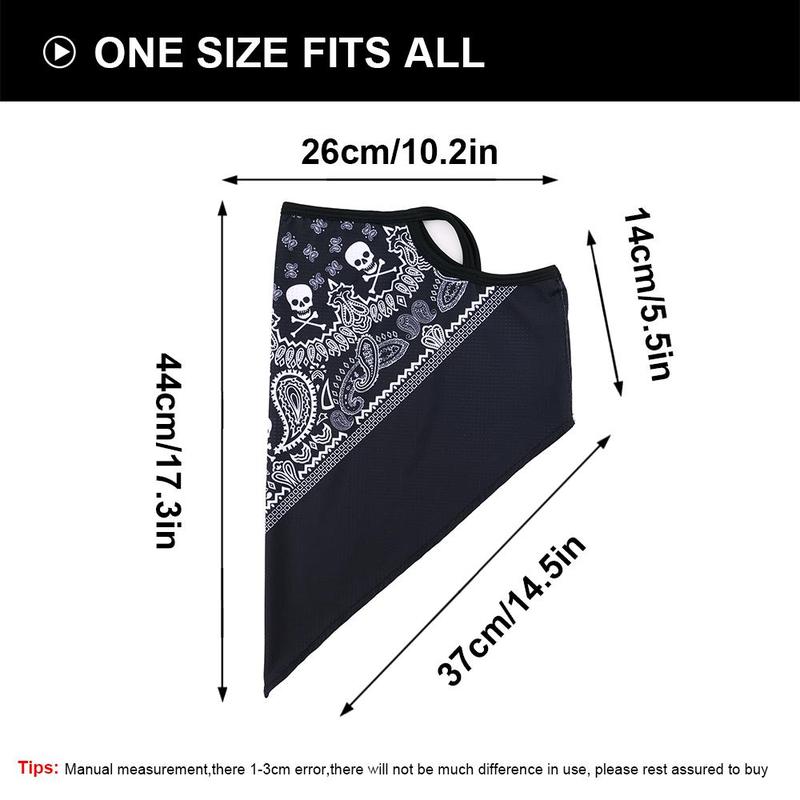 Skull Pattern Face Mask, 1 Count Breathable Neck Gaiter, Boho Style Sports Face Cover for Cycling Motorcycle Fishing Hiking 1