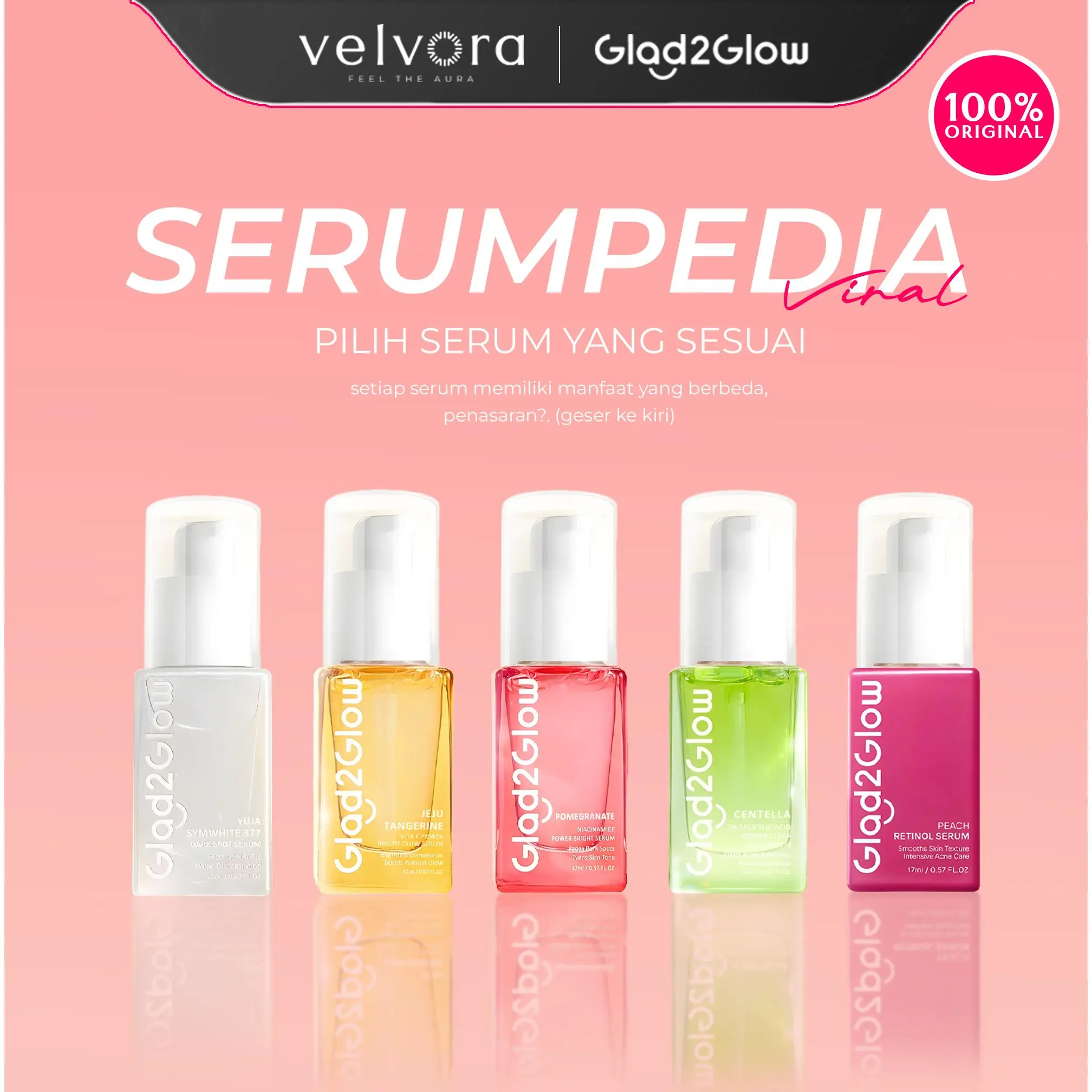 Glad2Glow Serum Pencerah & Eksfoliasi | Niacinamide, Retinol, Vitamin C