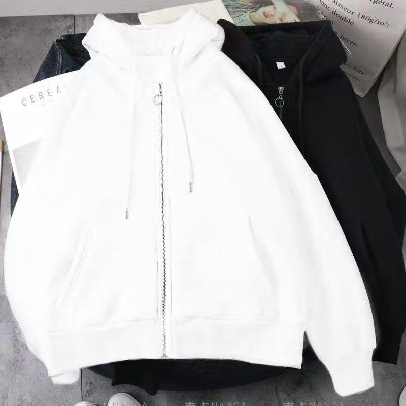 Product Introduction of Large Size Slimming Autumn and Winter Hoodie Coat Women's Ins Zipper Cardigan Fleece-Lined Thick Loose Sweater Women's Fashion 6