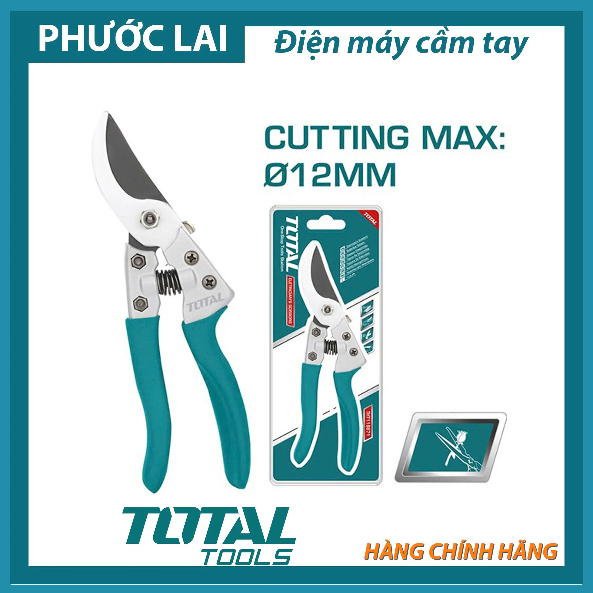 Kéo cắt tỉa 205mm cán nhựa PVC TOTAL 62081