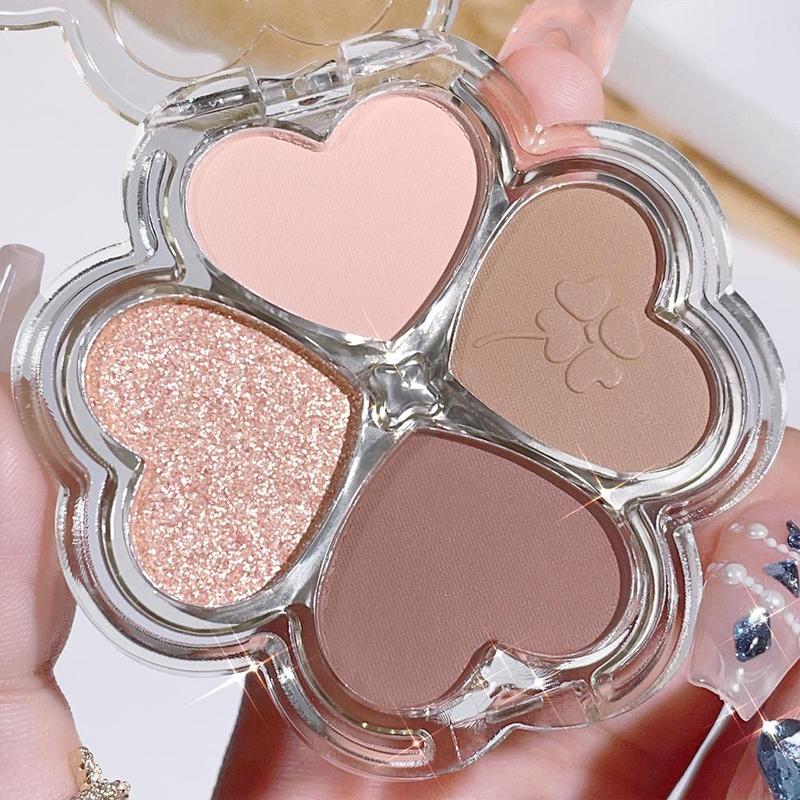 4-color Eyeshadow Palette, 1 Count Matte & Glitter Eye Shadows Powder, Long Lasting Shimmering Eye Shadow Glow Glam Makeup Product 8