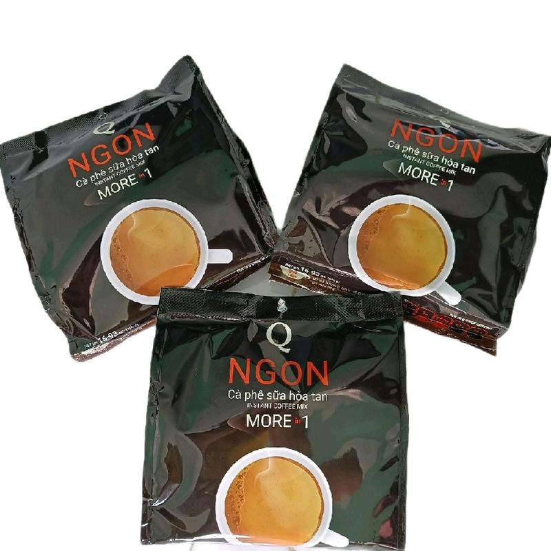 Combo 3 bịch cà phê sữa hoà tan Trần Quang Ngon mỗi bịch 24 gói x 20g. Cafe thơm ngon đậm đà.