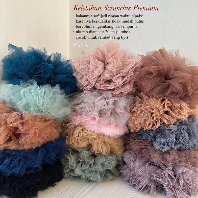 sepecial Special MEDIUM IKAT RAMBUT/SCRUNCHIE/CEPOL bahan berkualitas soft tule Premium Gread A 6