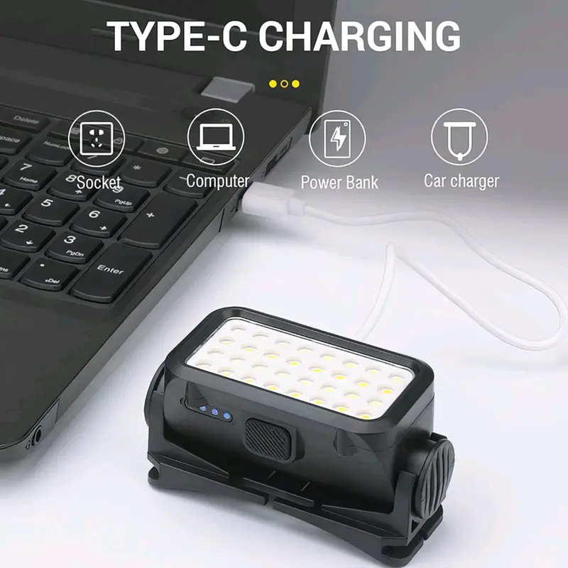 Headlamp Senter Kepala Cas Cahaya Putih Kuning 5 Mode Waterproof 1