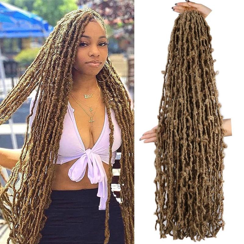 Product Introduction of Butterfly Faux Crochet Goddess Braids Wig Looped Distressed Butterfly Soft Locs Crochet Dreadlocks Synthetic Hair Extension 35