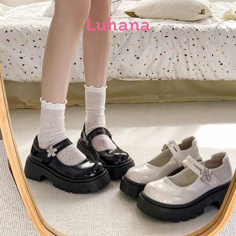 giày nữ giày lolita đế bằng nâng gót thời trang, giày nhà luhana luôn sẵn hàng 2