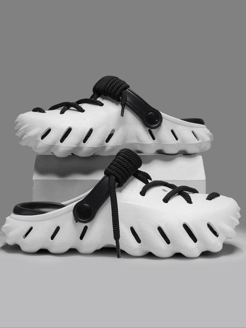 Product Introduction of Unisex's Minimalist Casual Lace Up Clogs Shoes, Trendy Soft Non-slip Comfortable Clogs, Fashionable Shoes for Indoor & Outdoor Wear 8