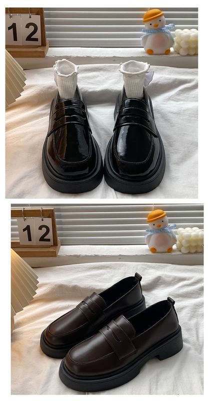 Product Introduction of Black Soft Girl Leather Shoes Women's British Style 2023 Autumn New All-Match Flat Japanese JK Uniform Flat Pumps 12