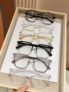 Simple Anti-blue Light Eyeglasses for Everyday Use, 6 Pairs Basic Flat Frame Fashion Eyeglasses for Women & Men, Work, Daily Clothing Decor, Student Daily Use