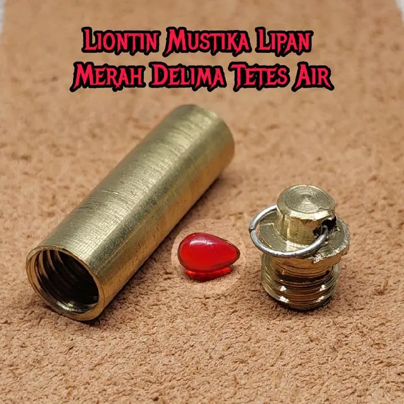 Liontin mustika lipan merah delima bandul model tabung kuningan liontin pria wanita asli aktif berkhodam dan berkharomah  Batu Kristal Elegan