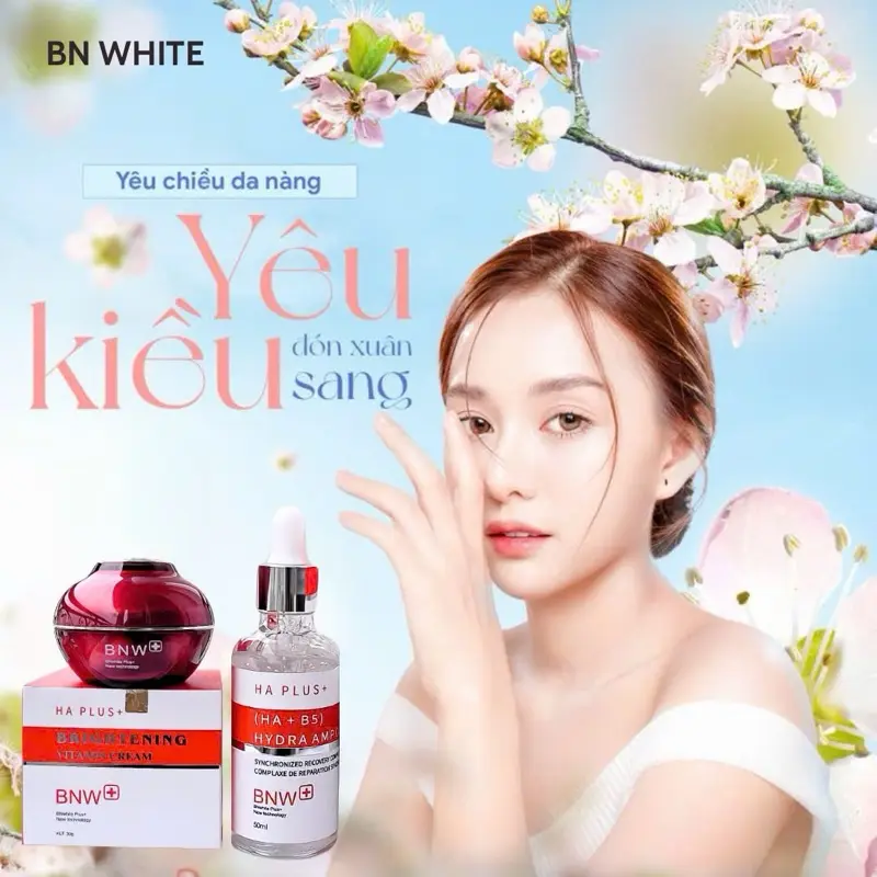 [CHÍNH HÃNG] Combo Kem Face & Serum BN White Mờ Nám, Tàn Nhang, Dưỡng Trắng Da Skincare Collagen 2