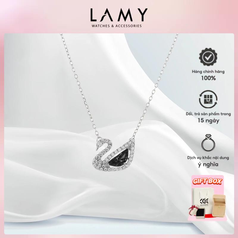 Dây chuyền thiên nga CDE Crystal Swan Necklace Siver Black CDE6042SB - Dây chuyền bạc nữ dây thiên