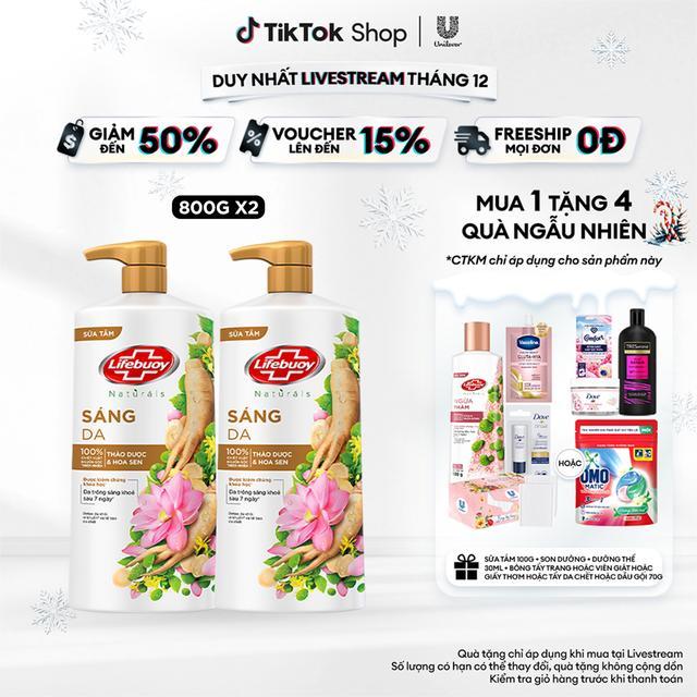 Combo 2 Sữa tắm Lifebuoy Thảo dược & Hoa sen Detox và Bảo vệ khỏi vi khuẩn 800gx2 [1]