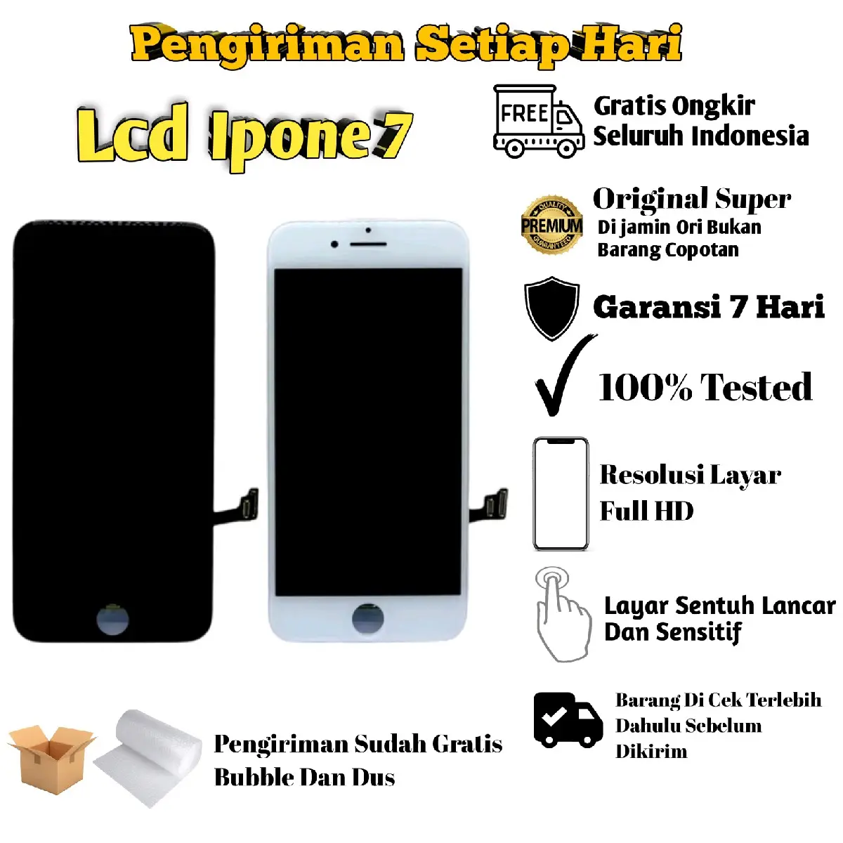 Lcd Touchscreen KOMPATIBEL FOR Ipone 7G Original FullSet / Lcd Ipone 7 Original Garansi Pabrik