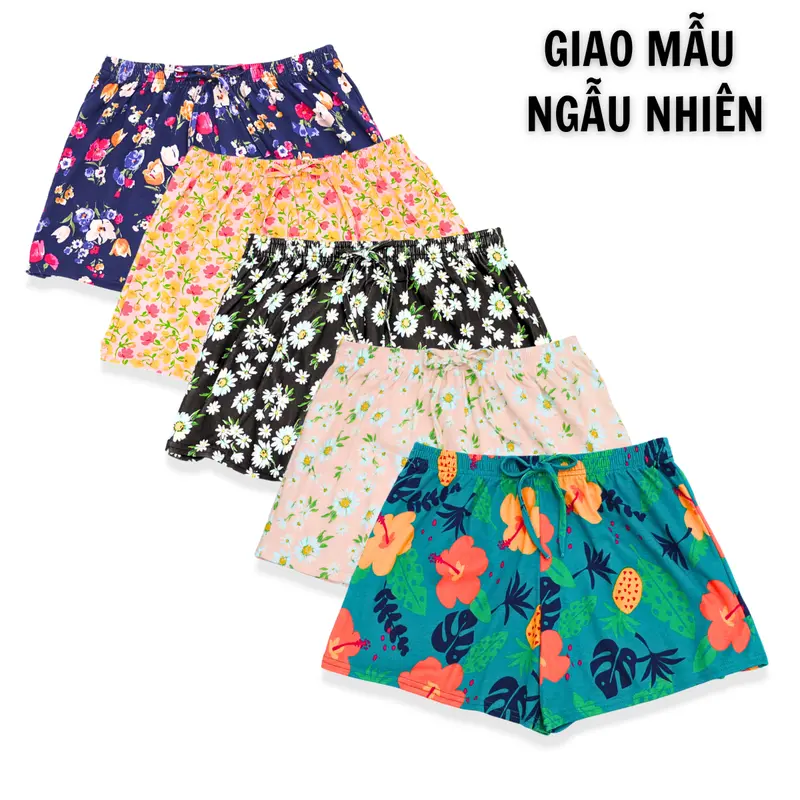 Combo 5 Quần Đùi Thun Nữ Mặc Hè Thoáng Mát Xinh Xắn Thích Hợp Mặc Ngủ Mặc Nhà Cotton Top Áo Women Quần Ngủ 7