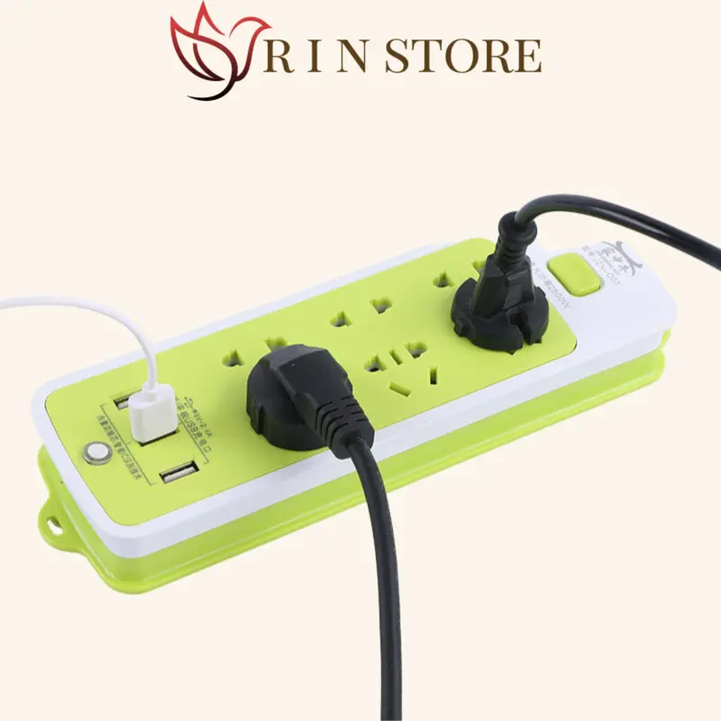 Ổ Cắm Điện Thông Minh Đa Năng Cổng Sạc USB 6 Phích Cắm Chống Giật Tiện Dụng RIN 1