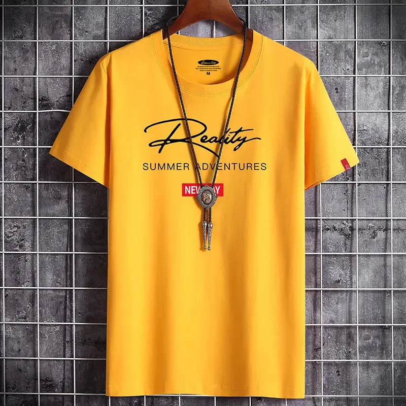 Men's cotton half sleeve plain shirt 100% cotton crew neck plus size T-shirt Streetwear Top Short Sleeve