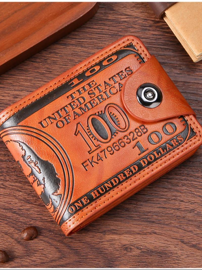 Product Introduction of Men's Vintage Casual Wallet, Fashionable All Over Print Card Holder with Coin Pocket, Durable Credit Card Wallet for Daily Commuting and Travel 0
