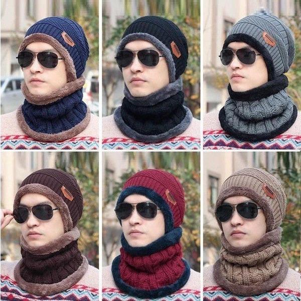 Mũ len kèm khăn ống quàng cổ cực ấm - phong cách Hàn Quốc - dành cho cả nam và nữ Hat Voi trống nón kết cap ninja ket