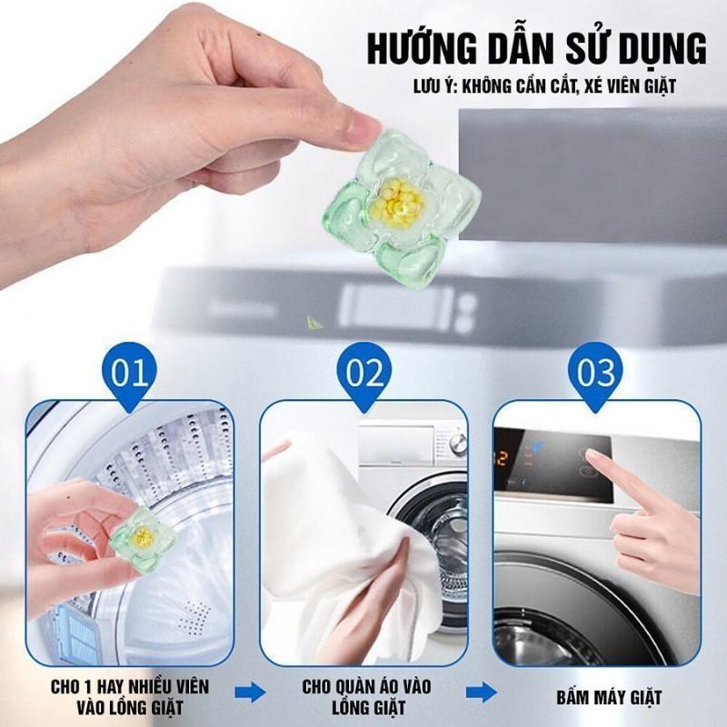 Hộp 50 Viên Giặt Quần Áo 5D Đánh Bay Mọi Vết Bẩn Lưu Hương Dài Lâu Giặt Máy Và Giặt Tay 6