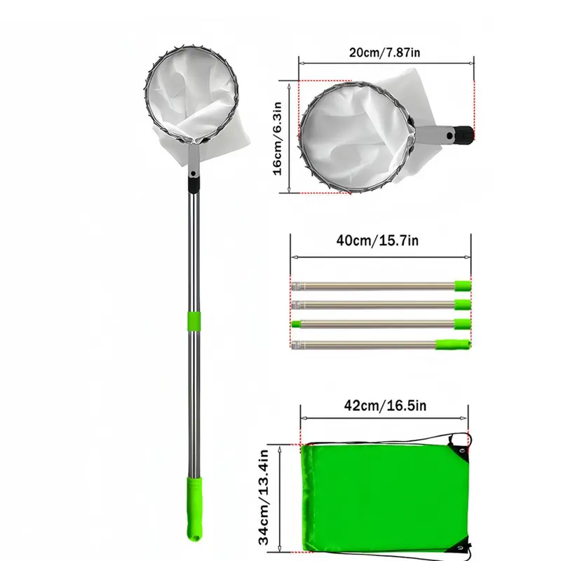 Stainless Steel Fruit Picker, Adjustable Pole Harvesting Tool, Orchard Harvesting Device, High Altitude Fruit Collector, Portable Fruit Harvester 1