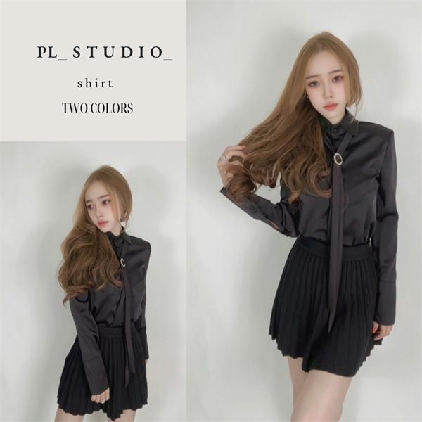 Áo Sơ Mi Lụa Dáng Xuông Kèm Khăn Cổ PL_STUDIO-SM11 0