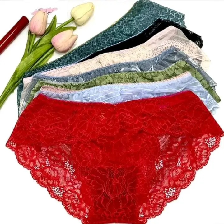 10 tặng 10(3 Size)(38-75kg)Quần lót ren tơ mềm mịn, lót 2 lớp kháng khuẩn, nhiều màu Nữ