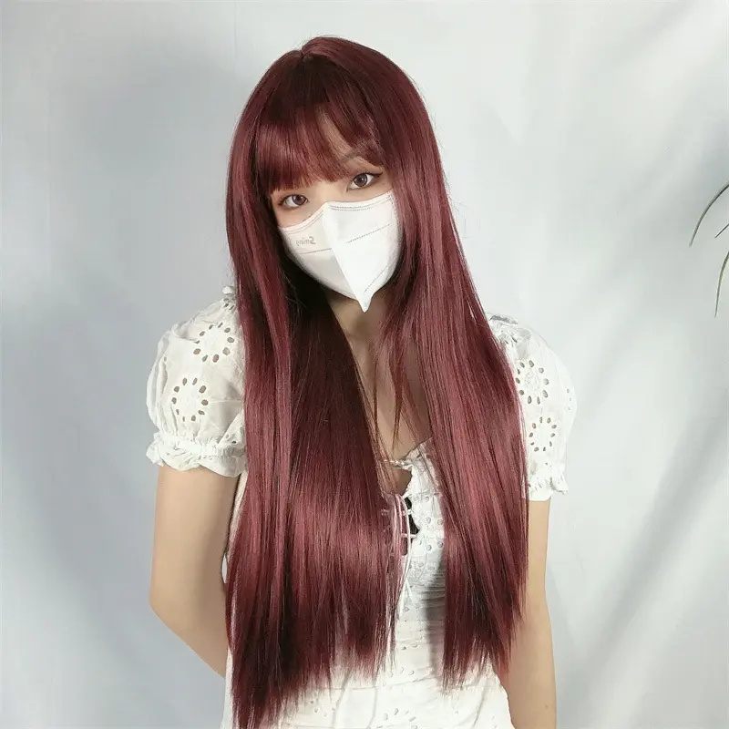 Wig Hair Wanita Panjang Lurus 003 (COD) (INSTANT)  Full Wig Layer Long Straight Korean Hair Extension Rambut Palsu Wanita 2
