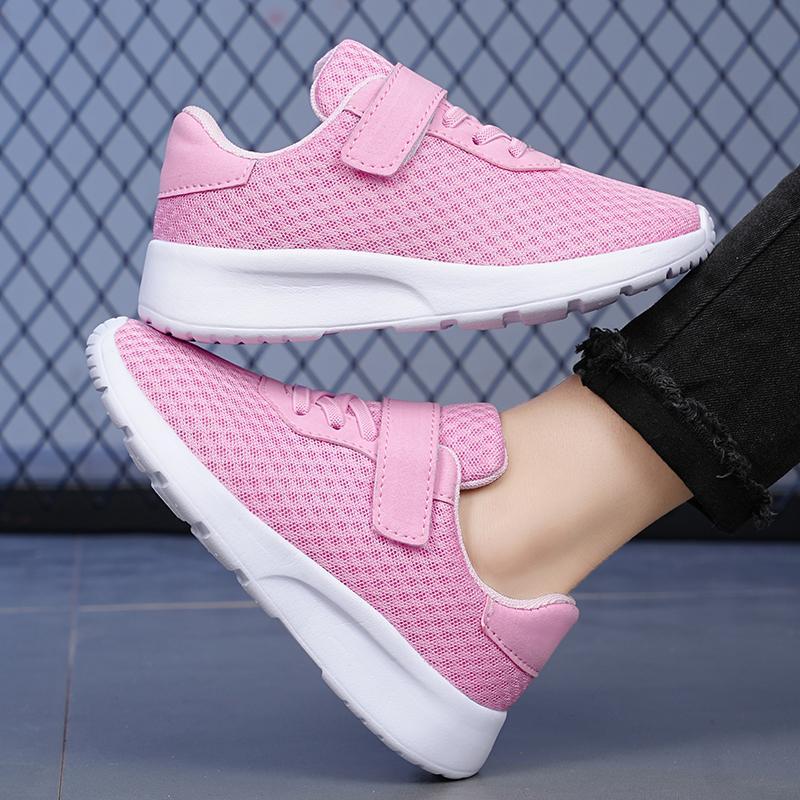 Product Introduction of Sport Kids Girl Shoes Breathable School Children Casual Shoes Soft Sole Pink Non-slip Children Running Sneaker 24
