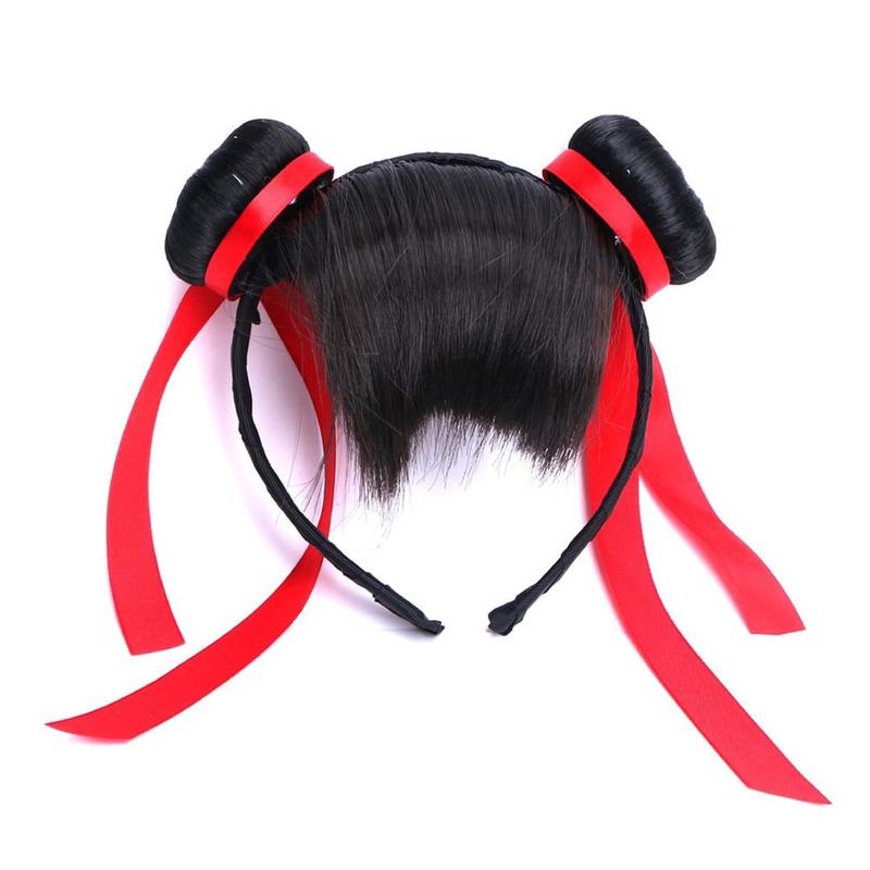 Product Introduction of 1 Pc Synthetic Hairpiece Cosplay Nezha Hair Bun Children Festival Party Headwear Headband Wig China TV Role Nezha Cosplay Costumes Accessories 15