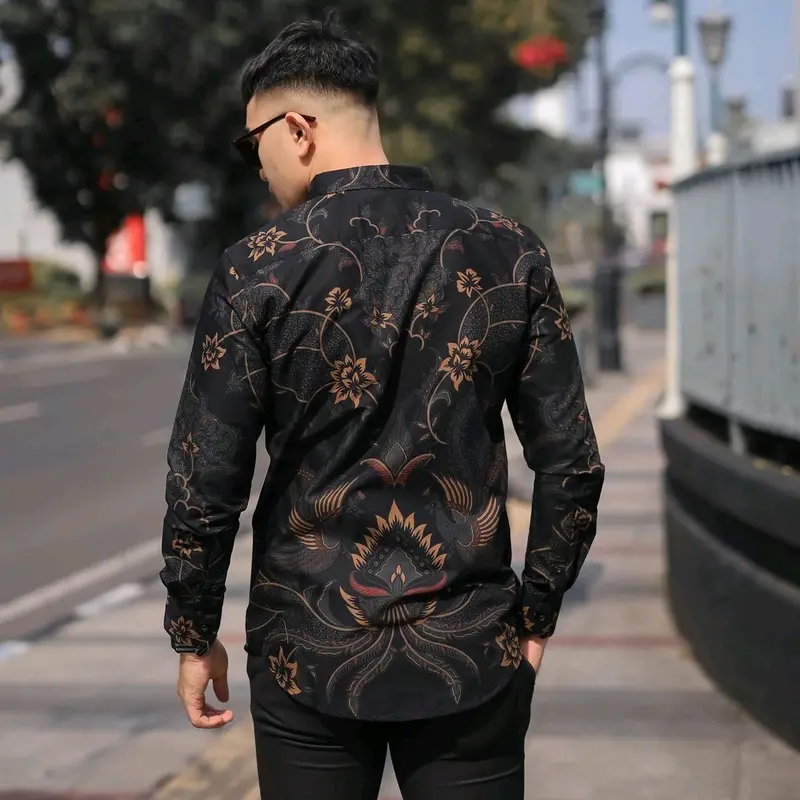 kemeja batik katun  SLIMFIT BUNGA LASEM Ready Panjang Dan Pendek (Pilih Variasi) Ready Size Jumbo 5L LD 130 Max BB 130 Bahan Katun Halus Primisima Berlapis Furing Dan Jahitan Eksklusif 1