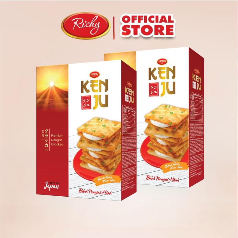 Combo 2 hộp bánh quy hành kem dẻo Kenju hộp giấy 279G (18 cái/ hộp)