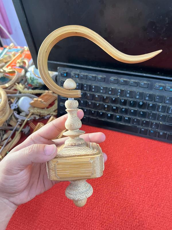 Combo Móc tre liền khối và Nậm tre vuông triện Tang - Combo hoàn hảo cho lồng chim chào mào 1