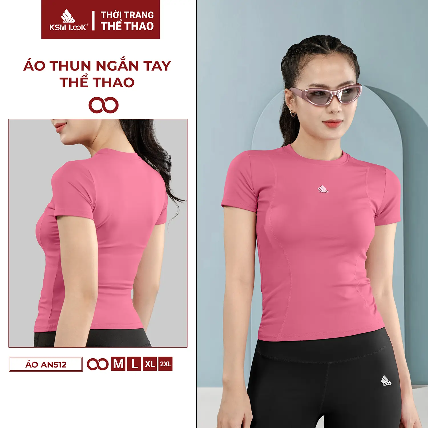 [DEAL ĐỘC QUYỀN TRÊN LIVE] Áo Thun Thể Thao Nữ Tay Ngắn Cổ Tròn Vải Thấm Hút Tốt, Thoáng Khí Dùng Tập Thể Dục Tập Aerobic  Gym, Chạy, Yoga, Cầu Lông AN512 Sport Top