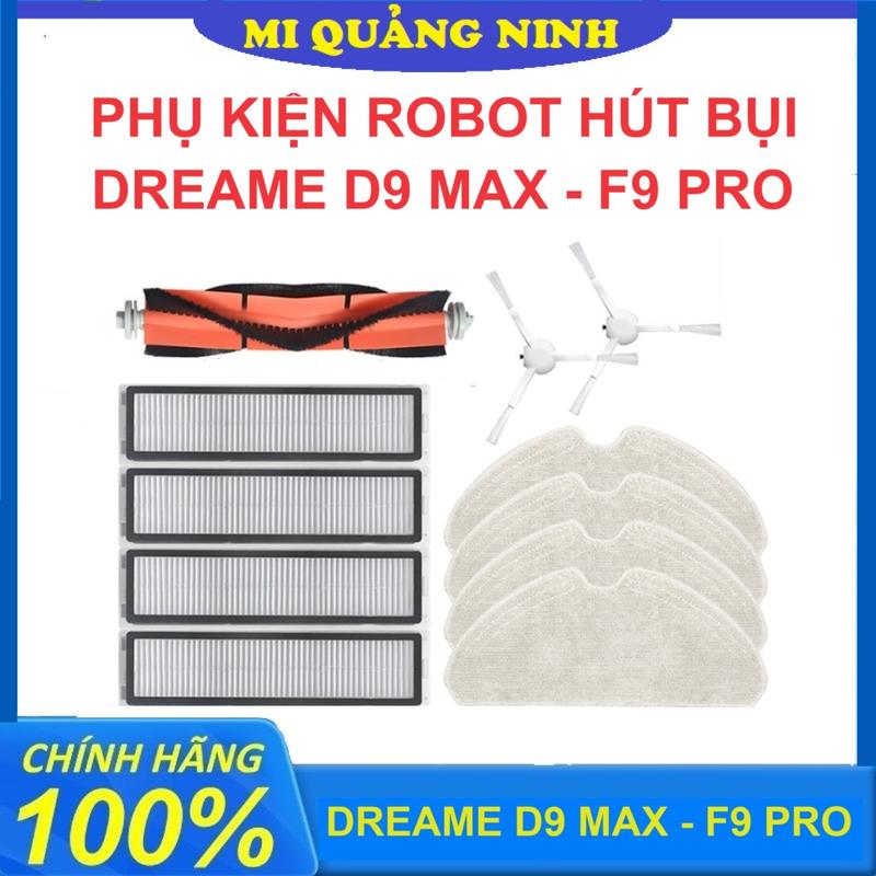 Phụ kiện Robot hút bụi Dreame F9 Pro, D9 Max - Chổi chính, Lọc Hepa, Khăn lau, Chổi cạnh, Nắp chặn chổi