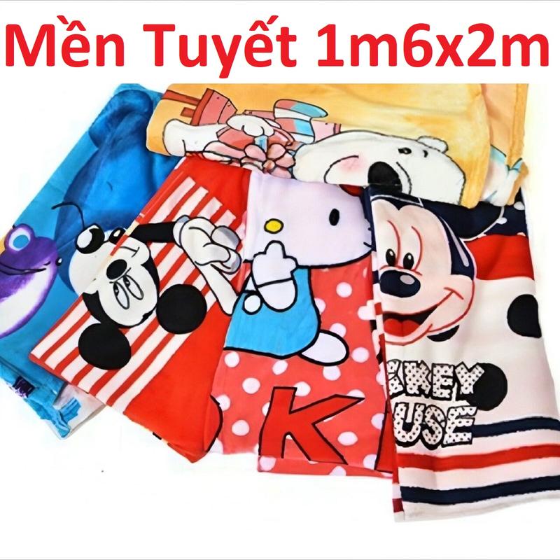 [Xả Hàng] Mền Tuyết Hàng 1 Lớp Mềm Mịn 1m6x2m Họa Tiết Đẹp 5