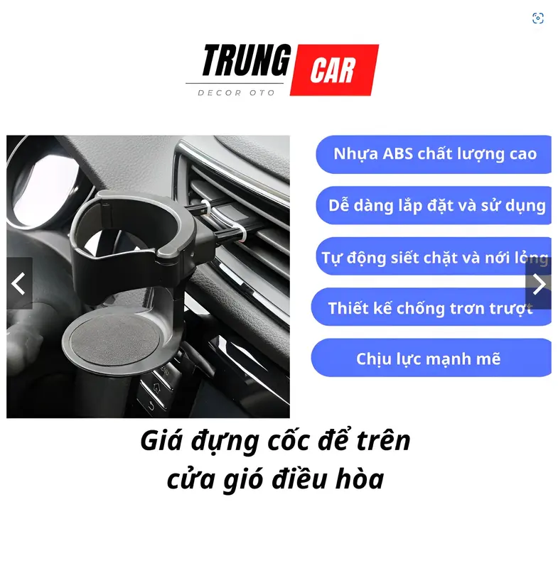 Giá Để Cốc Nước Làm Mát Cửa Gió Điều Hòa Ô Tô Đa Năng Chịu Lực 0
