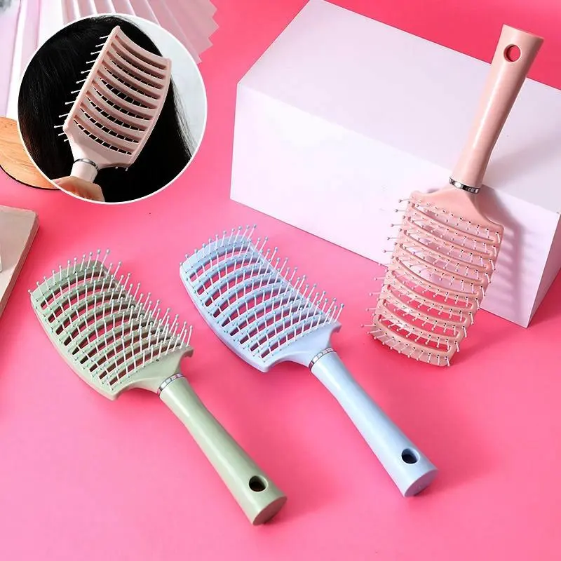 Hollow-out Design Hair Brush, 1 Count Scalp Massage Comb, Curly Hair Detangling & Styling Tool 8