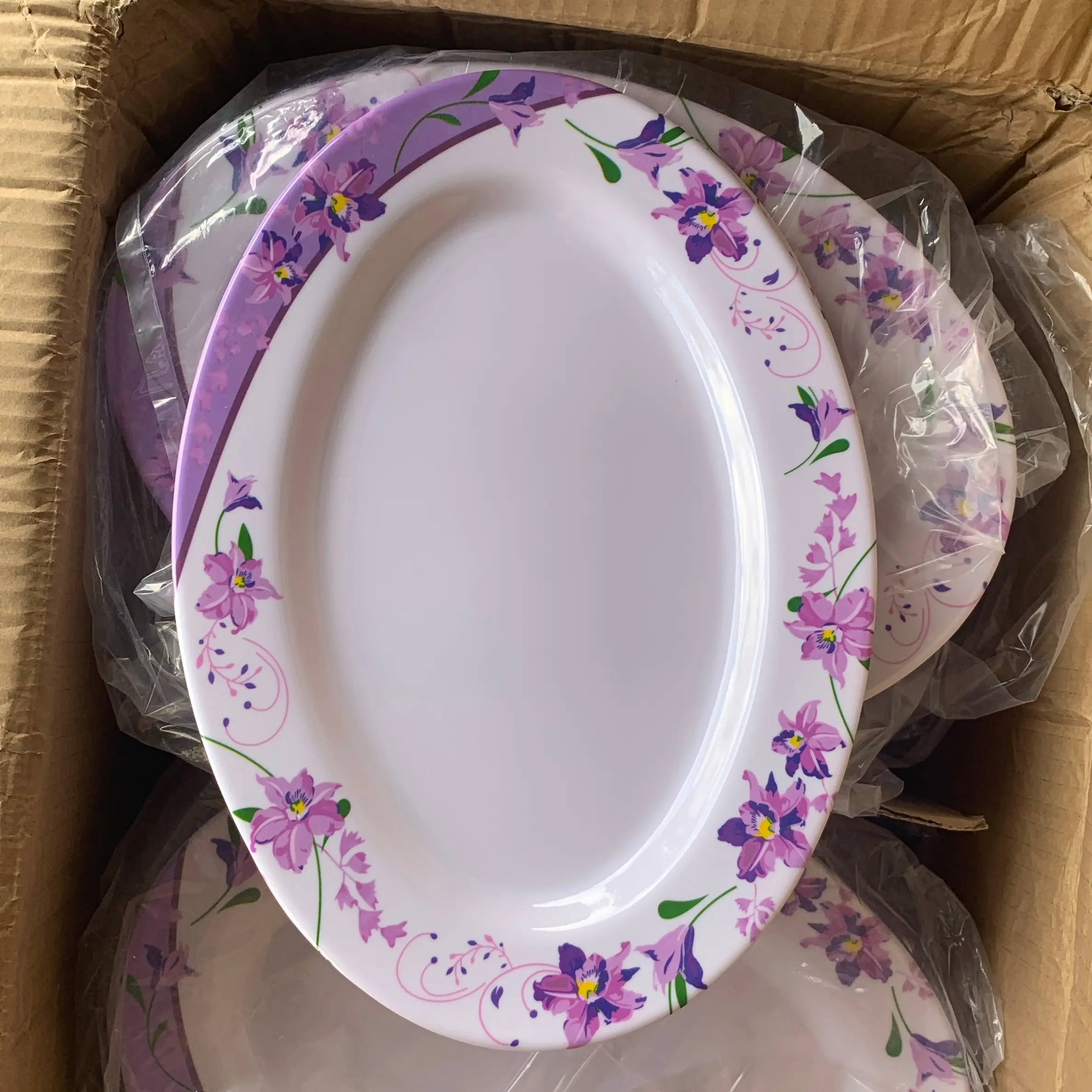 5 cái dĩa hột xoài bê ka bông tím kích thích ngang 22 x30cm