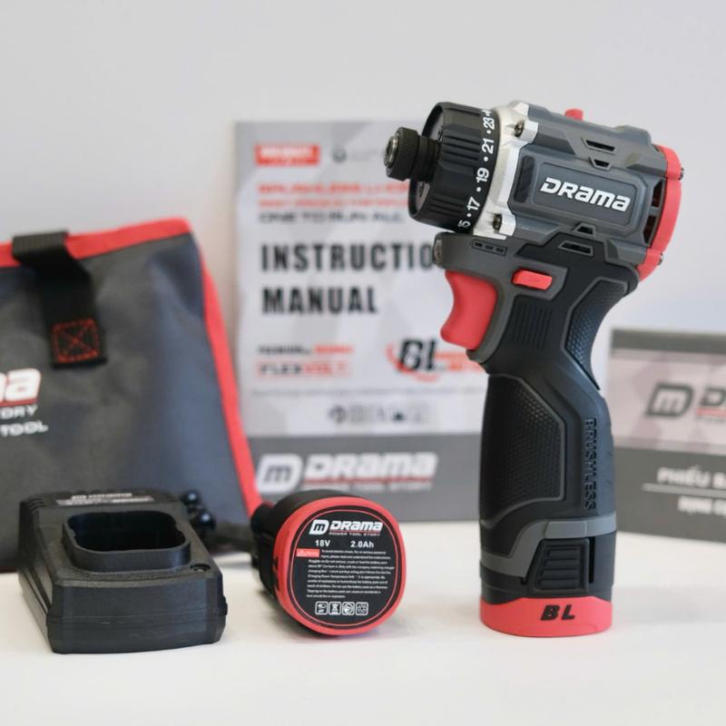 Drama D-5318  Flex máy vít trượt Drama 4cell động cơ không chổi than, hàng công ty chính hãng