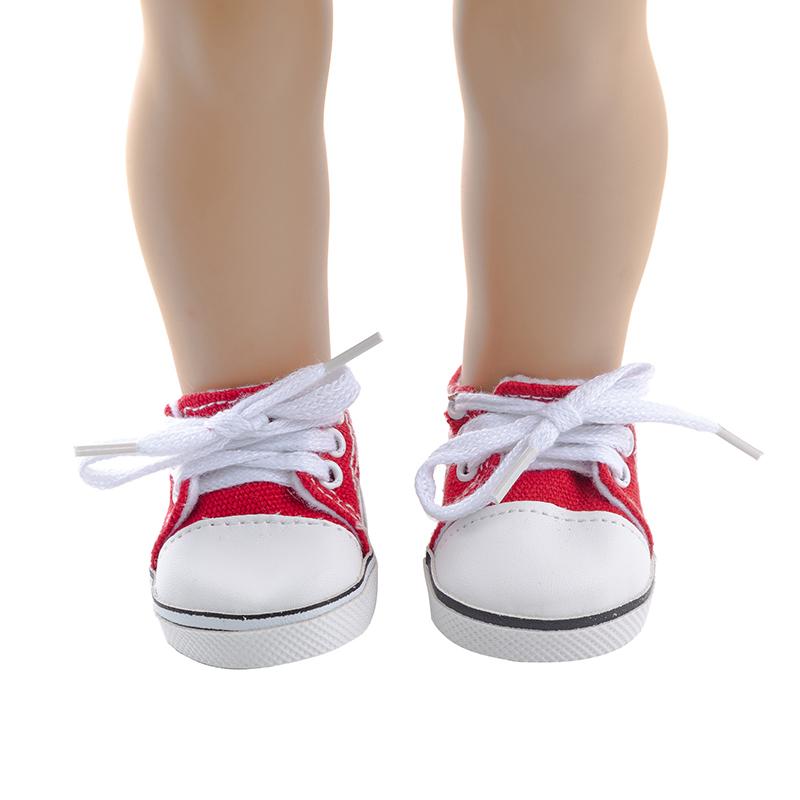 Product Introduction of Fashion Doll Canvas Shoes Sneakers Shoes For 43cm Baby Doll 18 inch Girl Dolls 12