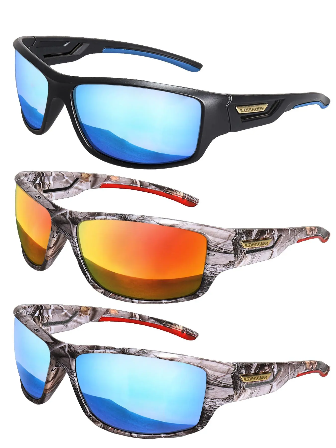 3 Pairs Summer Sports Polarized Sunglasses, New Personality Travel Accessories for Women & Men, Lightweight and Durable for Outdoor Sun Protection Glasses for Daily Use, Ocean  Sunglasses 2025 Women