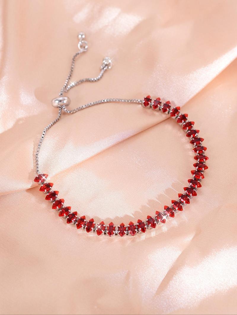 Product Introduction of Colorful Zircon Decorated Bracelet, Fashionable Jewelry for Women & Girls, Trendy All-match & Exquisite Jewelry for Birthday Gift 6
