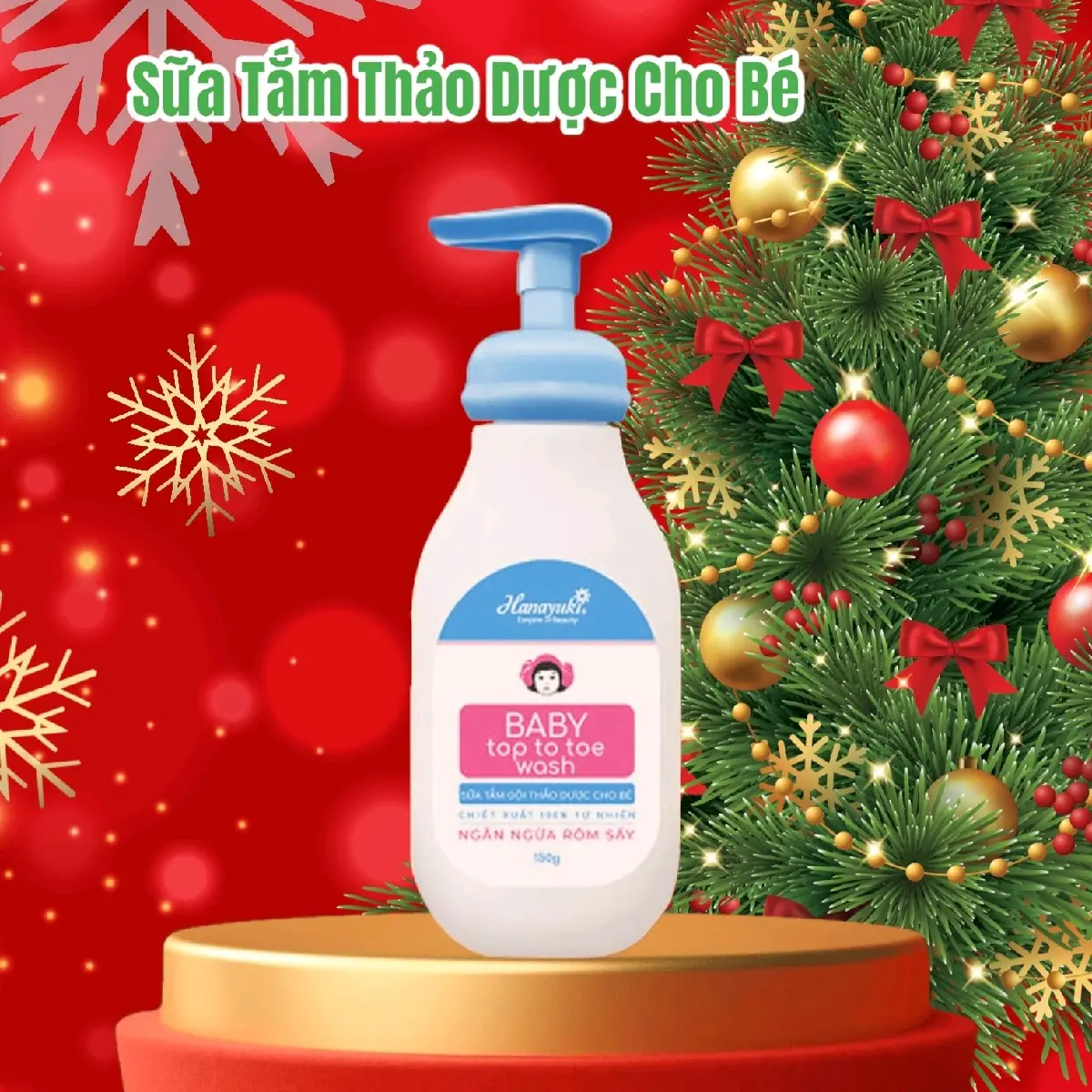Sữa Tắm Gội Thảo Dược Cho Bé Hanayuki Top Wash