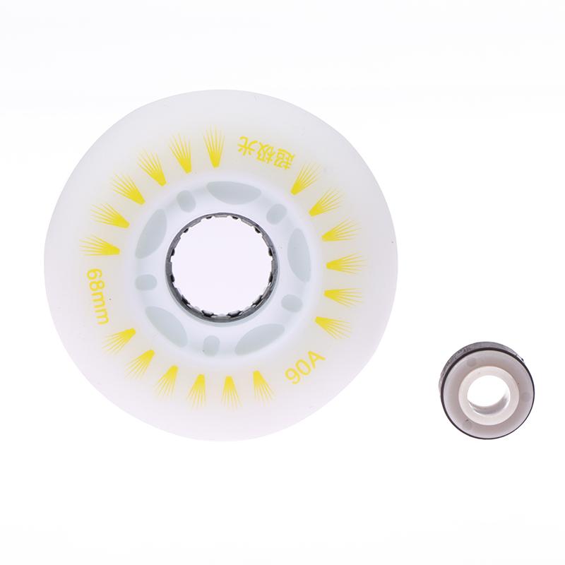Product Introduction of 1Pc Flash Inline Skate Wheels 90A LED Lighting Skating Wheel Flash Wheels Sliding Roller Skating Shoes 76MM 72MM 68MM 33