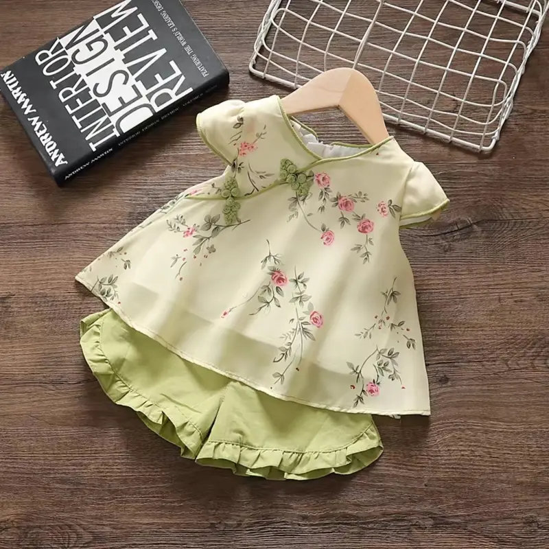 Bộ Bé Gái siêu xinh vải lụa 2 lớp  có size từ 7kg - 25kg mặc cực mát cho mùa hè cánh tiên set quần áo sơ sinh 1