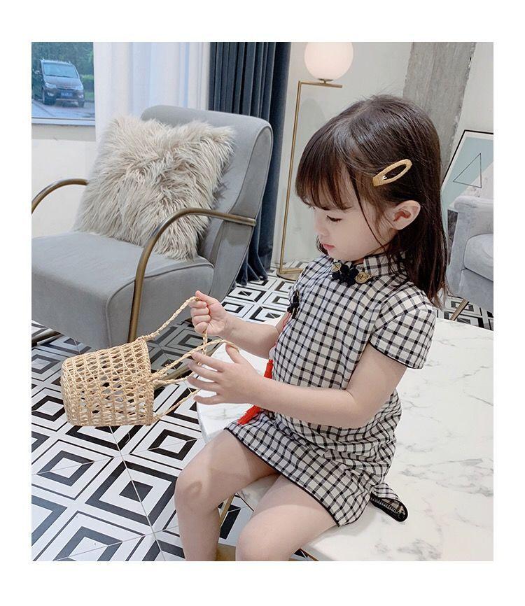 Product Introduction of Children's Clothing Girls' Summer New Children's Slim Fit Cheongsam and Dress Little Girl Princess Dress Chinese Style Retro Dress 8