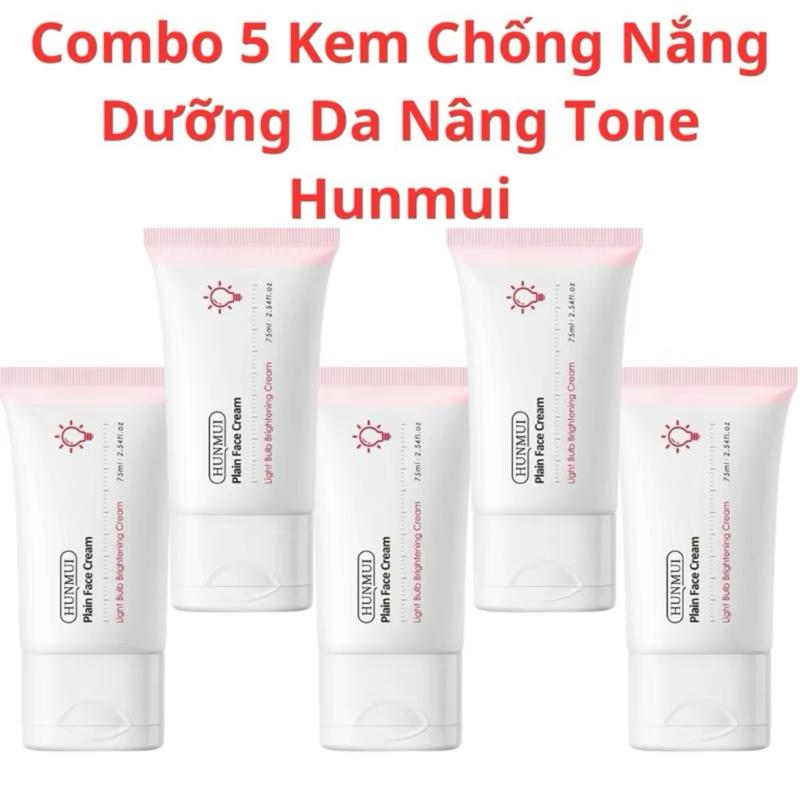 Combo 5 Tuýp - Kem chống nắng dưỡng trắng Hunmui